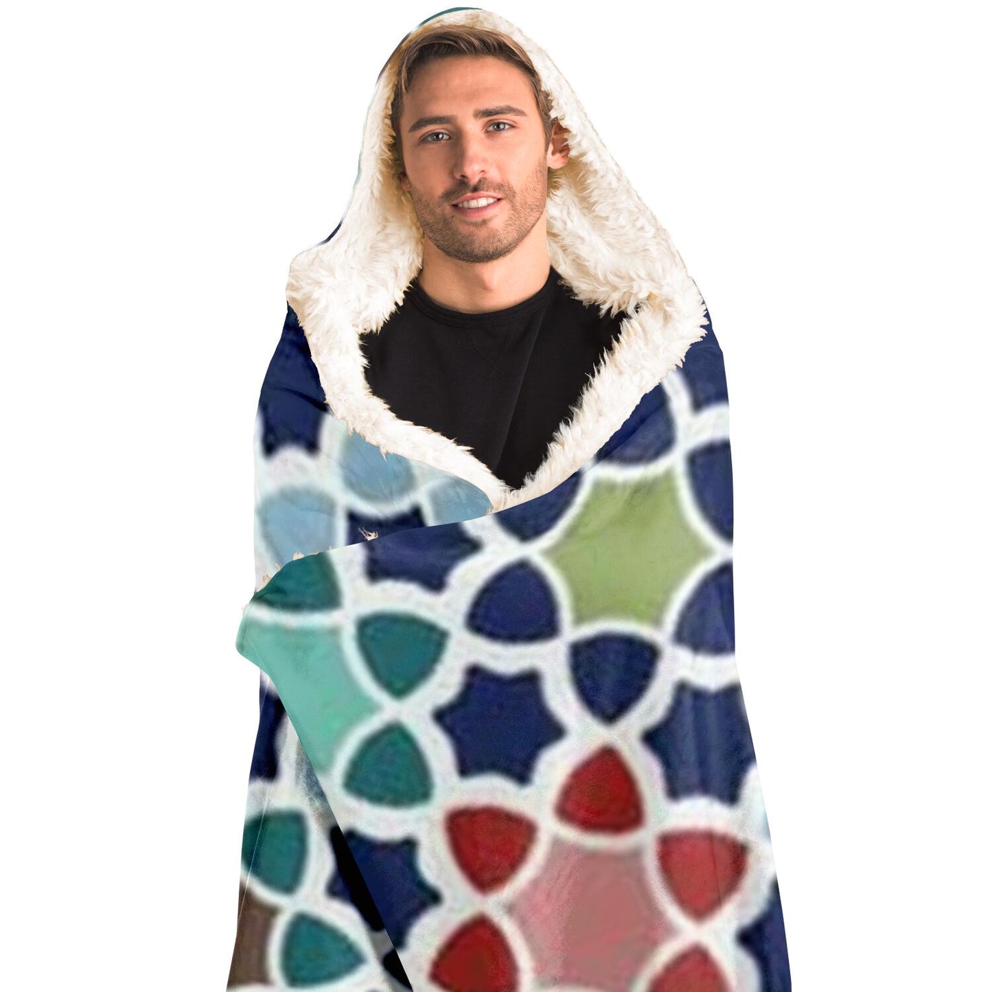 Abstract Pattren Hooded Blanket