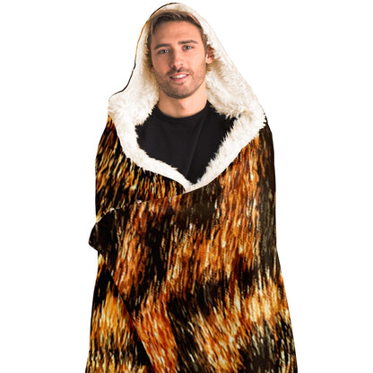 Leopard Pattern Hooded Blanket