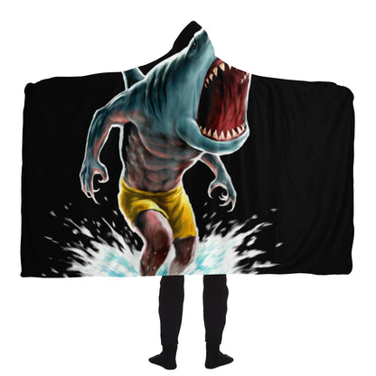 Rampage of the Man-Shark Hooded Blanket