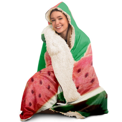 Watermelon Pattern Hooded Blanket