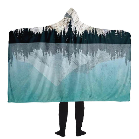 Mountain Sonnet Moonlit Stanza Hooded Blanket