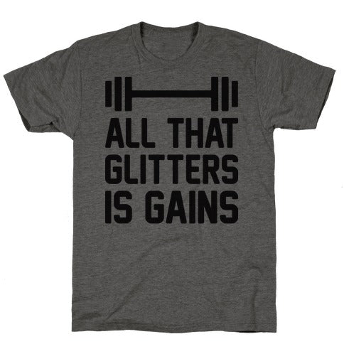 ALL THAT GLITTERS IS GAINS CHARCOAL T-SHIRT