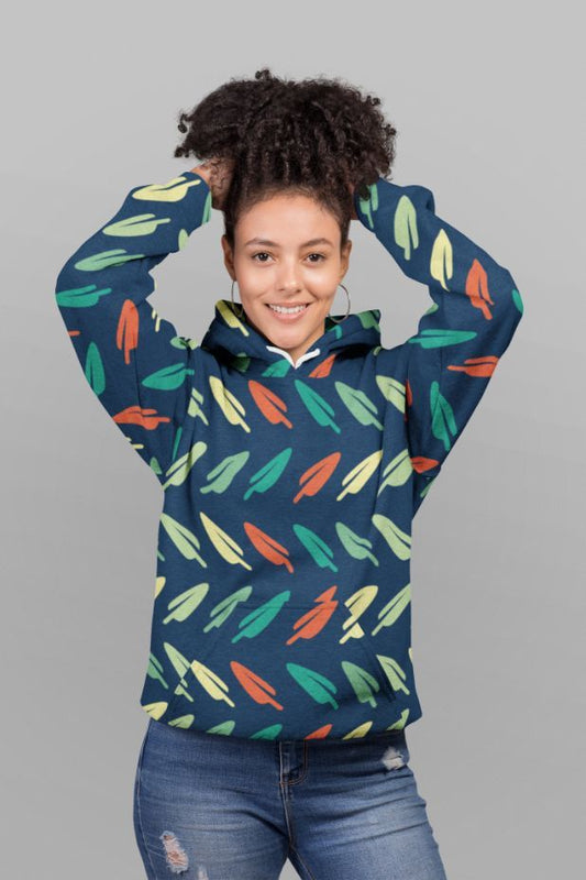 Abstract Leaf Pattern UNISEX Sublimation Hoodie