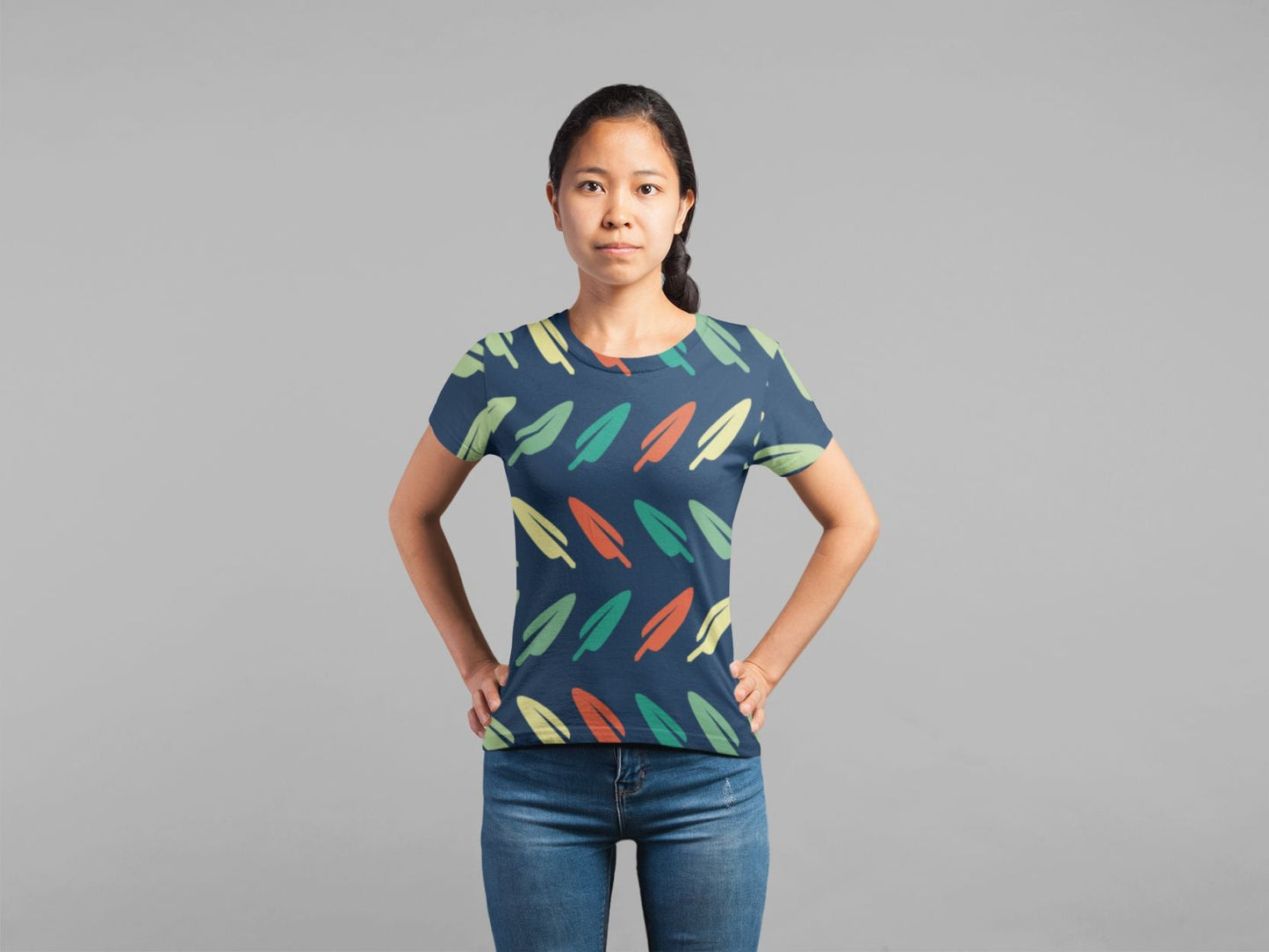 Abstract Leave Pattern Classic Sublimation Women's T-Shirt