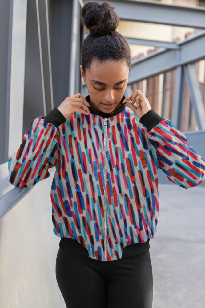 Abstract Pattren (17) Bomber Jacket