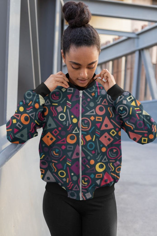 Abstract Pattren (26) Bomber Jacket