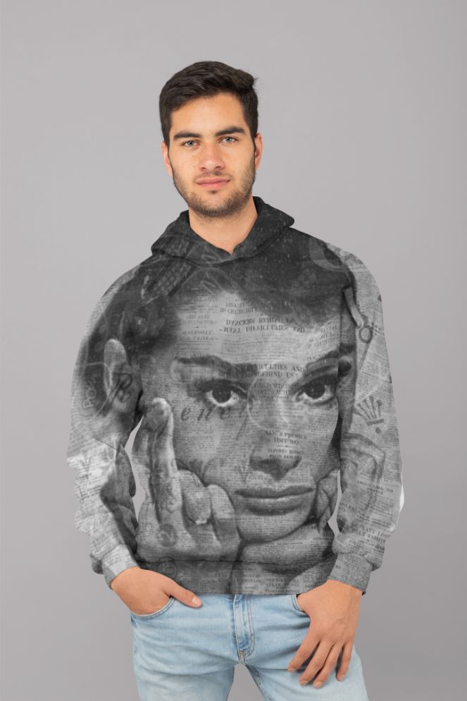 Audrey Hepburn Pop Art Art Print (1) UNISEX Sublimation Hoodie\