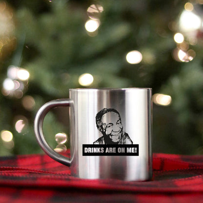 Bill Cosby Drinks Are On Me Gold & Silver Mug