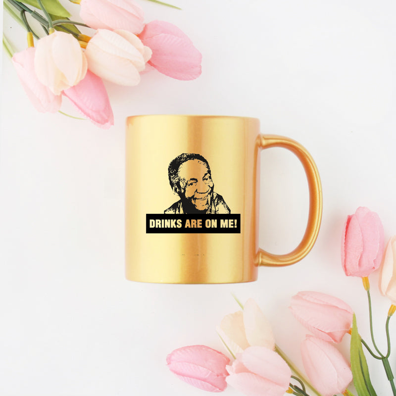 Bill Cosby Drinks Are On Me Gold & Silver Mug