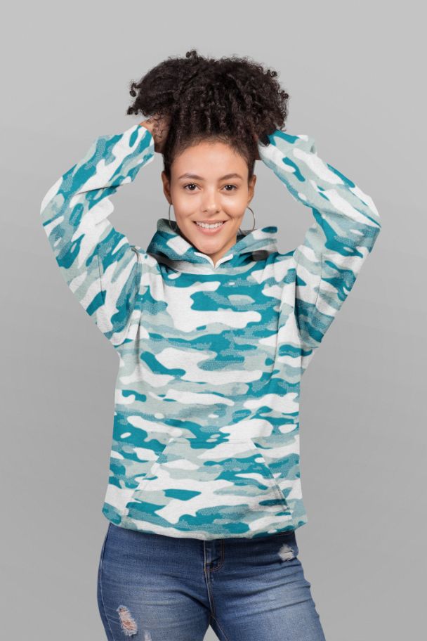 Blue Camo 2 (2) UNISEX Sublimation Hoodie