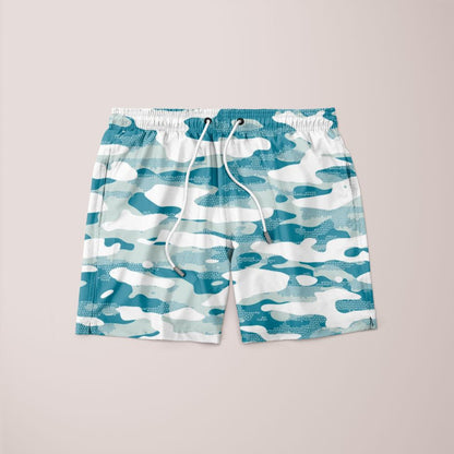 Blue Camouflage Pattern Mosaic Style Plakat Shorts