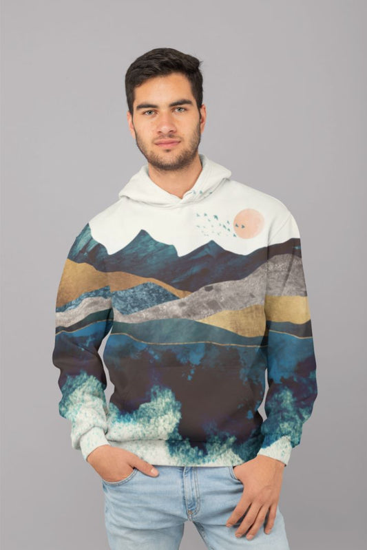 Blue Mountain Reflection (1) UNISEX Sublimation Hoodie