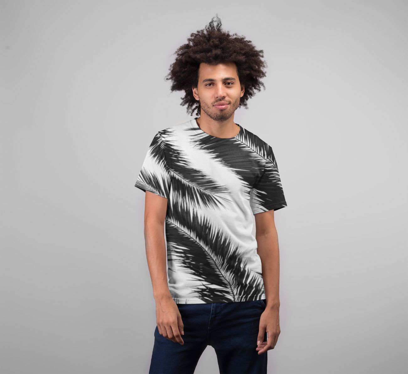 Bohemian Palms Jungle Pattern Premium Sublimation Adult T-Shirt