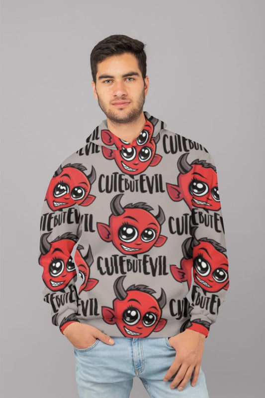 Cute but devil pattern UNISEX Sublimation Hoodie