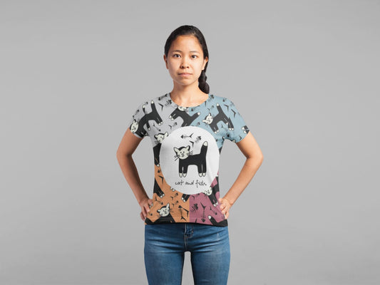 Cat Pattern Classic Sublimation Women's T-Shirt