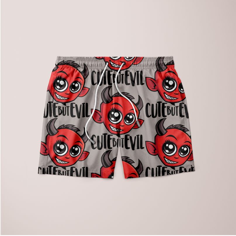 Cute But Evil Pattern Shorts