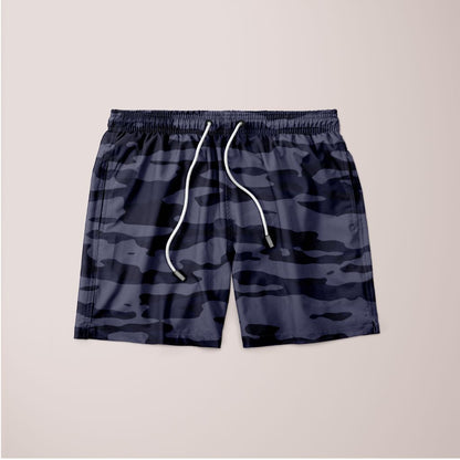 Dark Blue Camouflage Pattern Plakat Shorts