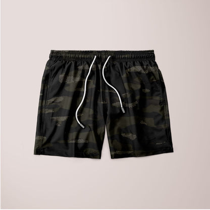 Dark Camouflage Pattern Mosaic Style Plakat Shorts