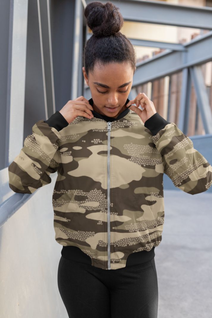 Desert Camouflage Pattern Mosaic Style Plakat Bomber Jacket