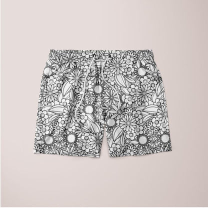 Floral BW -Mandala Pattern-04 Poster Shorts