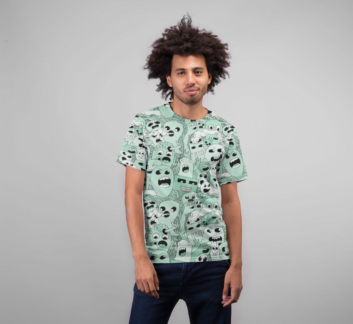 Ghost Pattern Premium Sublimation Adult T-Shirt