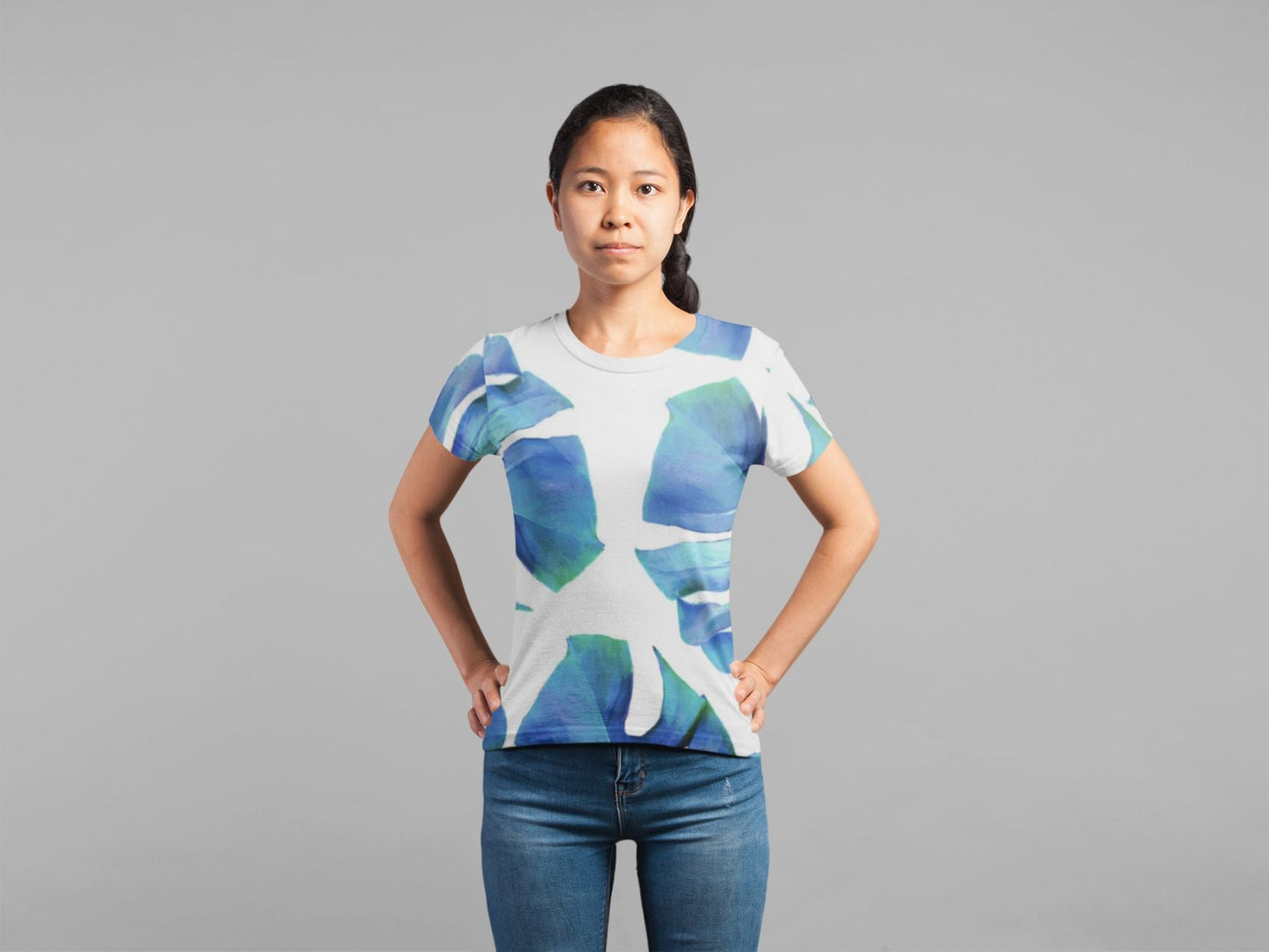 Monstera Exotica-Azure Classic Sublimation Women's T-Shirt