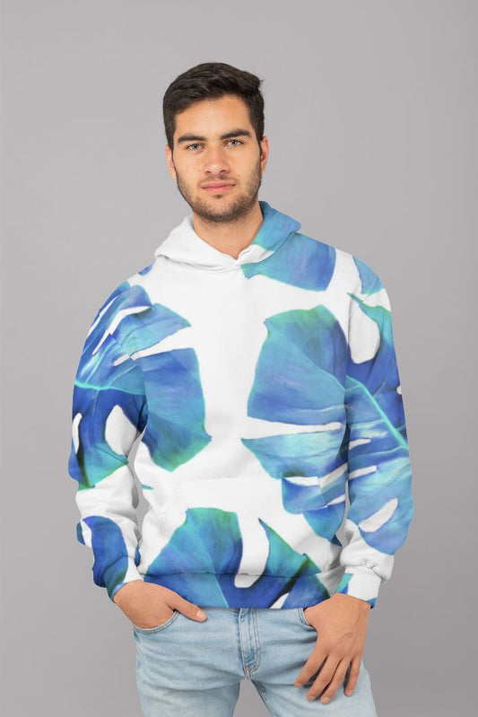 Monstera Exotica Azure UNISEX Sublimation Hoodie