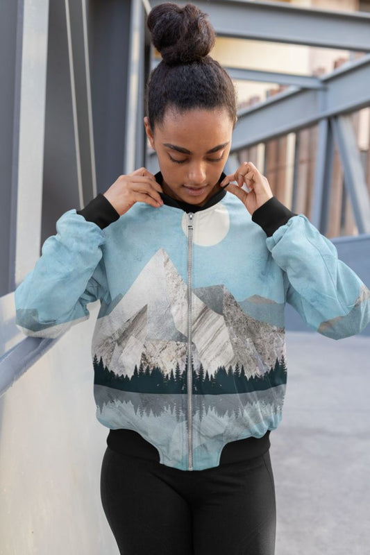 Mountain Sonnet Moonlit Stanza PT 2 Bomber Jacket