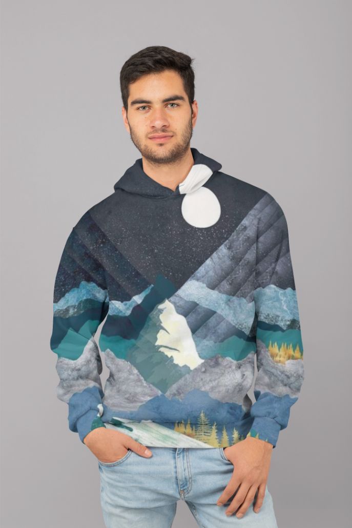 Mountain Sonnet Moonlit Stanza UNISEX Sublimation Hoodie