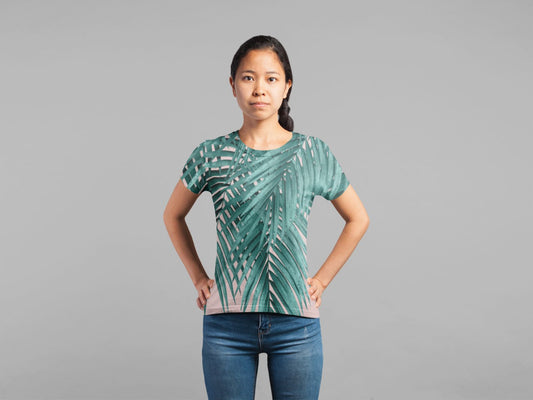 Palm Leaves Blush Vibes Classic Sublimation Women's T-Shirt