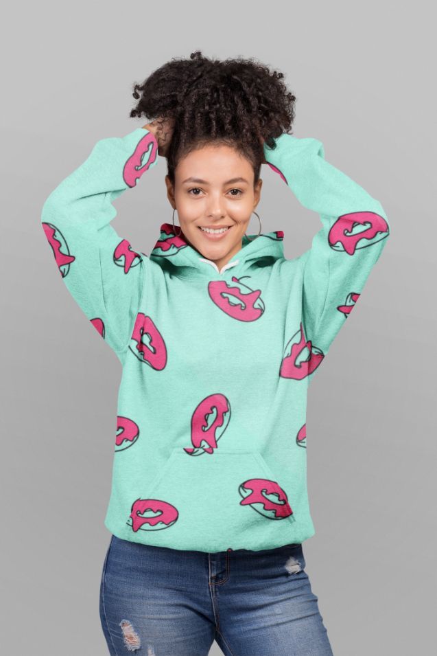 Pink Glazed Donuts Pattern UNISEX Sublimation Hoodie