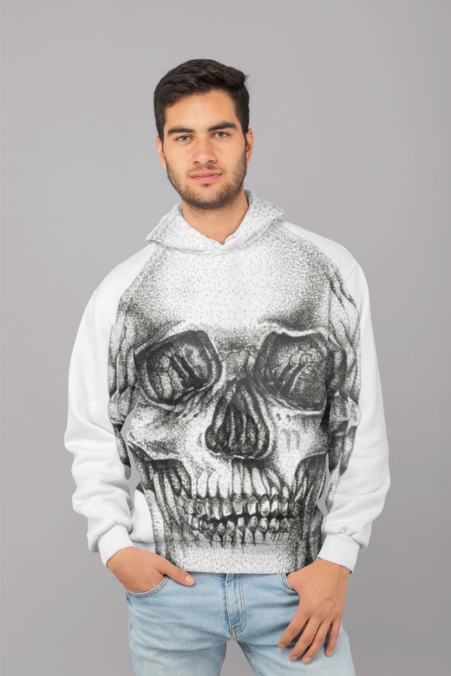 Pointillism Skull UNISEX Sublimation Hoodie