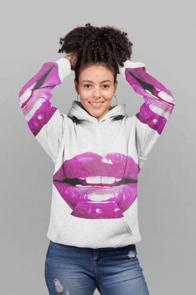 Purple Lips UNISEX Sublimation Hoodie