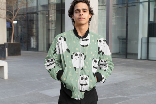 Panda Pattern Bomber Jacket