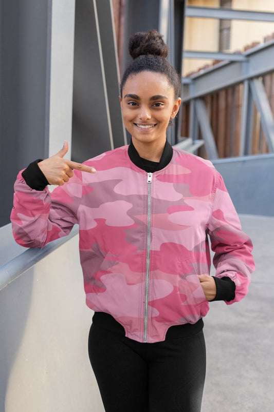 Pink Camo 2 Bomber Jacket