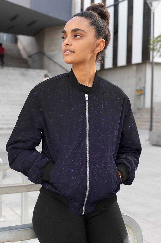 Above the Galaxy Female Bomber Jacket