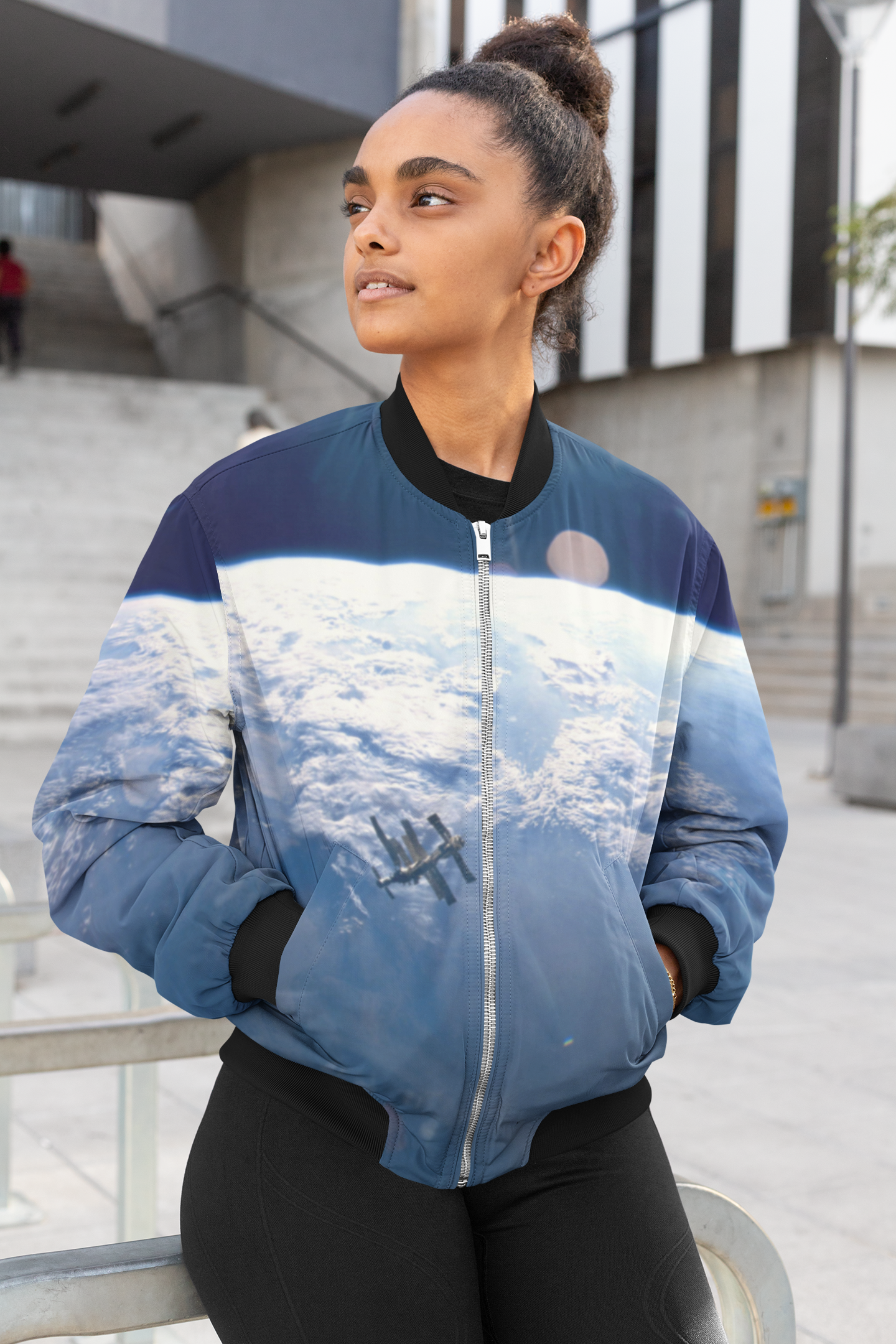 Above the Moon Female Bomber Jacket