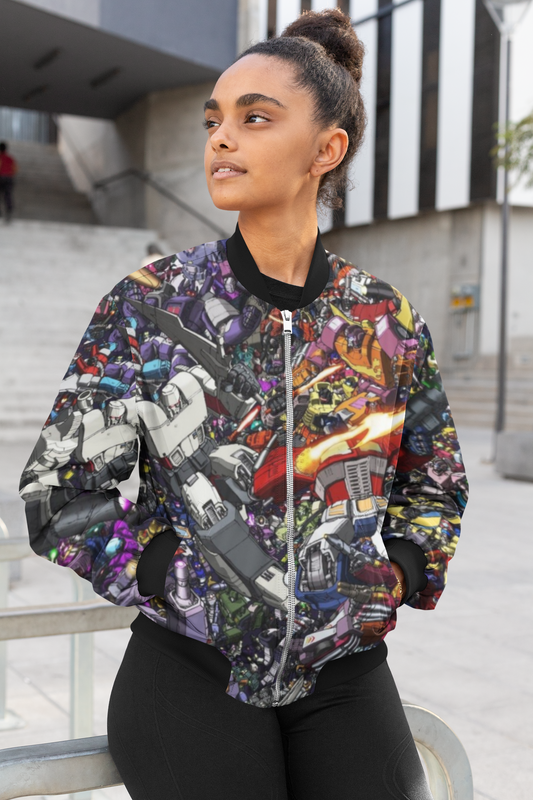 Abstract Adventure Female Bomber Jacket