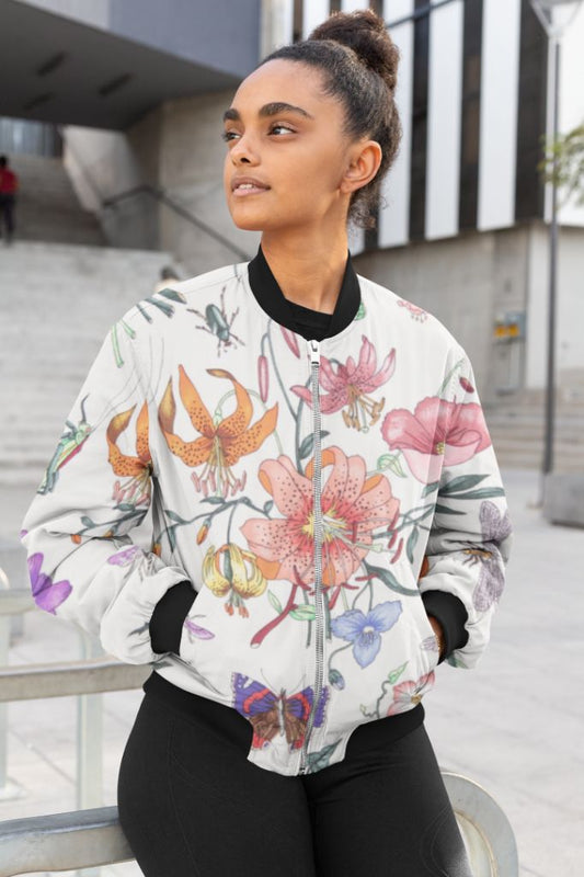 Alpine Flower Style Female Bomber Jacket