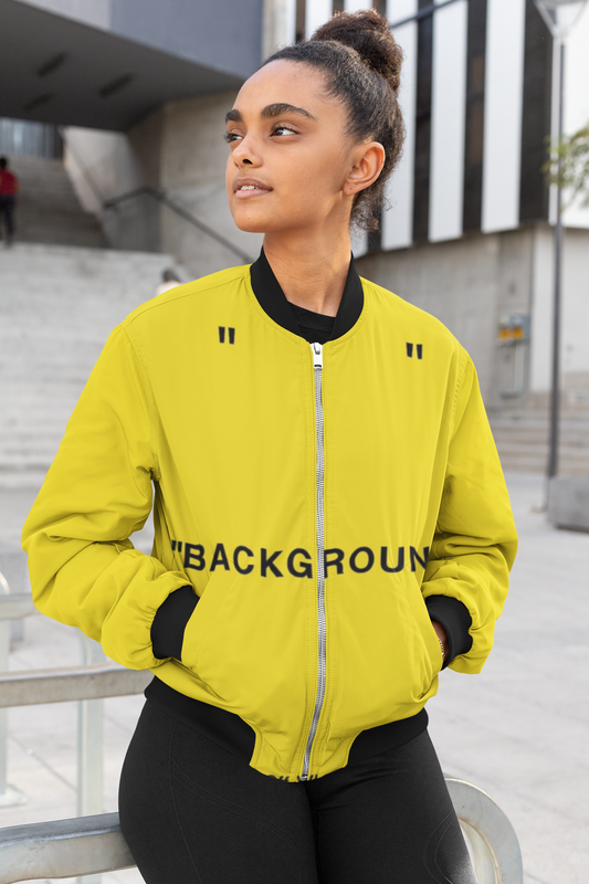 Background Off-white Yellow Female Bomber Jacket