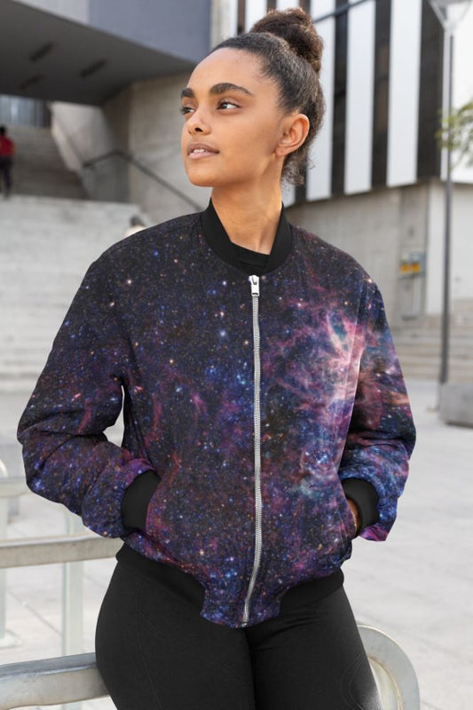 Colored Galaxy Female Bomber Jacket