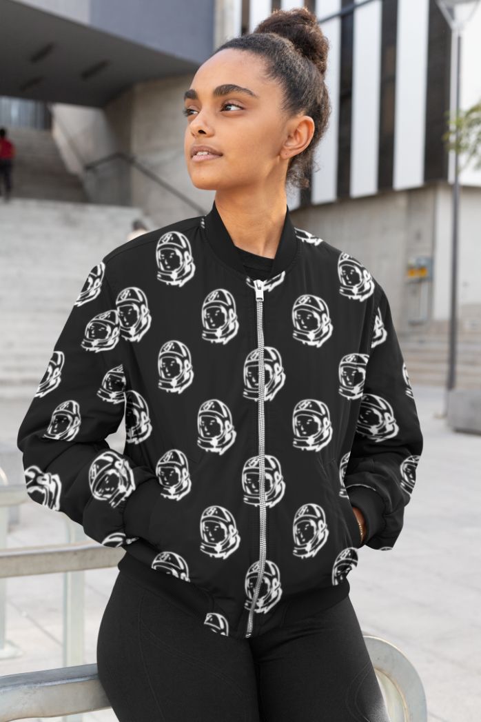 Face Pattern Female Bomber Jacket