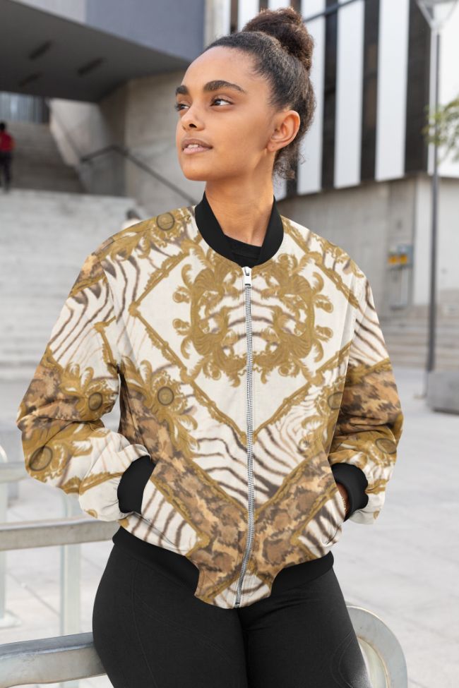 Famous Pattern Female Bomber Jacket