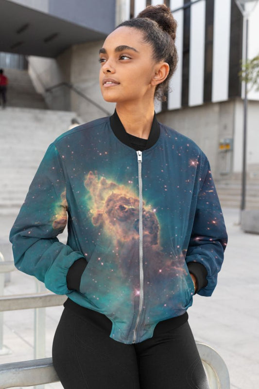 Galaxy Art View Female Bomber Jacket