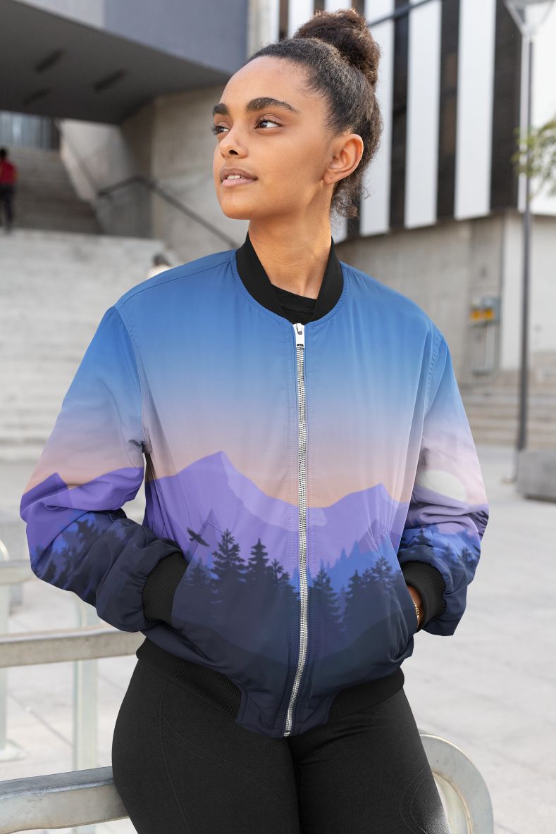 Magical Forest Female Bomber Jacket