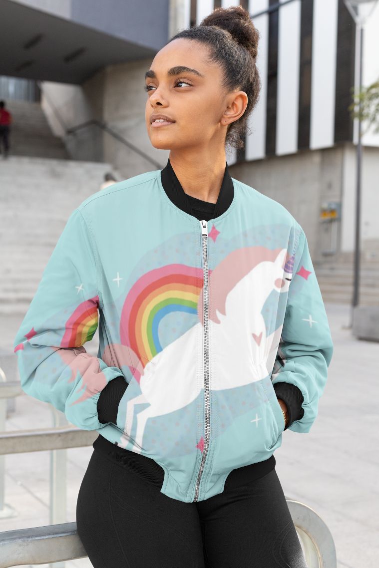 Magical Unicorn Female Bomber Jacket