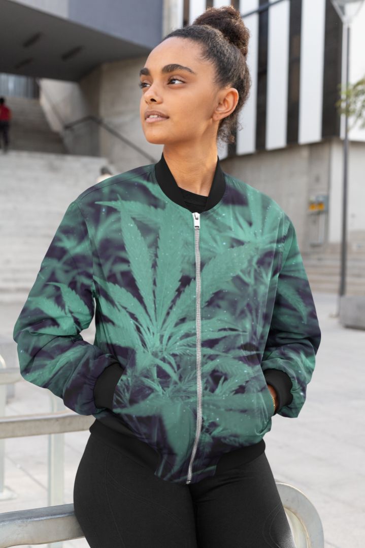 Pegged Night Weed Female Bomber Jacket