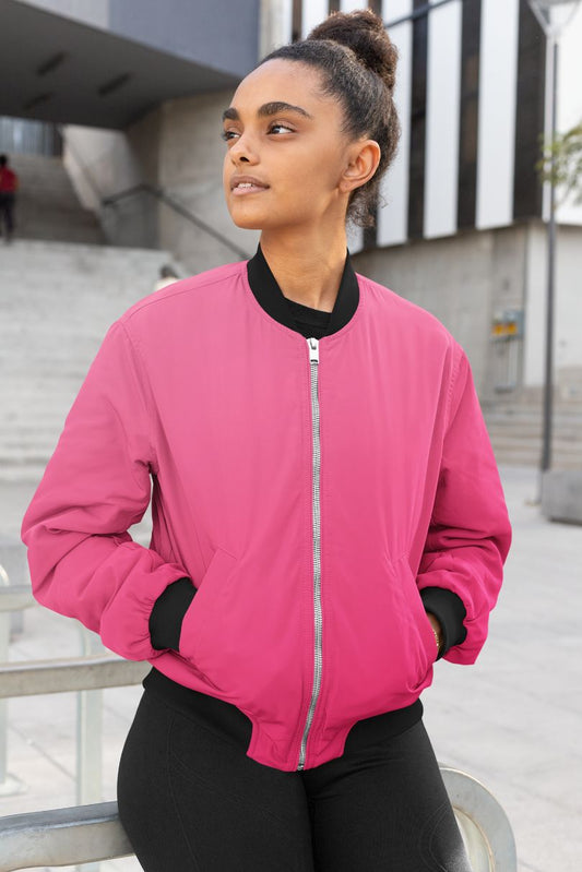 Pink Gradient Female Bomber Jacket