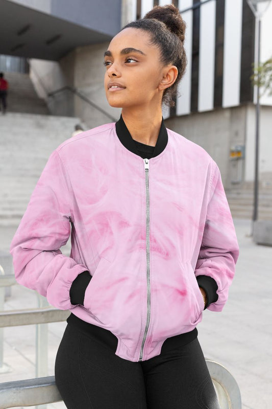 Quzuss Pink Female Bomber Jacket