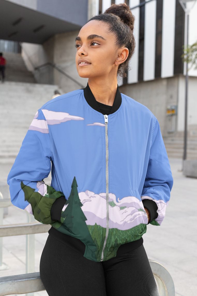 Sky Nature Female Bomber Jacket